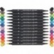 Set de Rotuladores Permanentes 12/24/36/48/80 Marcador de Pincel con Doble Punta Suave Fina Marcador Pluma de Pintar Varios C