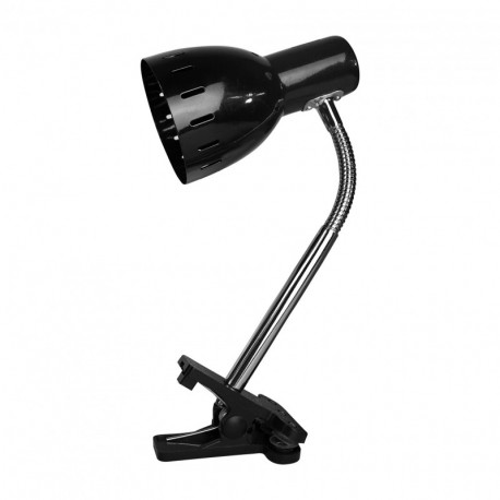 HOMEA 6LCE096AG Lámpara de escritorio de Metal con pinza, metal, negro, 39 cm