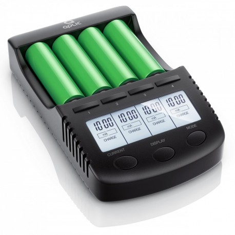 Aplic - Cargador de baterías / pilas recargable | Estación de carga de pilas universal / Intelligent 4 Bay Battery Charger | 