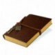 Foonii Cubierta de cuero de la vendimia retro Notebook llave mágica Cadena 160 en blanco Jotter Diary Brown 
