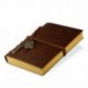 Foonii Cubierta de cuero de la vendimia retro Notebook llave mágica Cadena 160 en blanco Jotter Diary Brown 