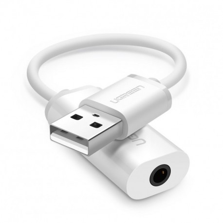 UGREEN Tarjeta de Sonido Externa, USB Adaptador de Audio External Sound Adapter con 3.5mm Jack para Micrófono, Altavoces y Au