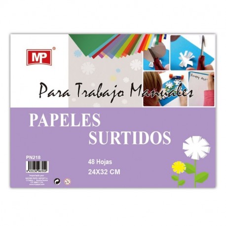 MP PN218 - Papel para manualidades, 42 hojas, multicolor