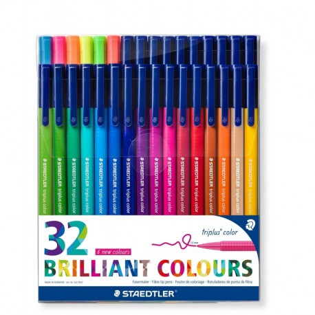 Staedtler Triplus Colour - Estuche con rotuladores de punta de fibra, color Assorted Pack of 32