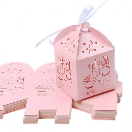 LEORX Regalo de dulces cajitas de boda dulces regalos bombones - 50 piezas Rosa 