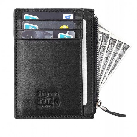 flintronic ® Tarjetas de Crédito Slim Moda RFID Bloqueo Monedero de Cuero, Mini Billetera para Cartera ID,Tarjetas Crédito Li