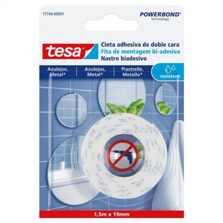 TESA 77744-00001-00 Cinta Doble Cara para Colgar en Azulejos y Metal