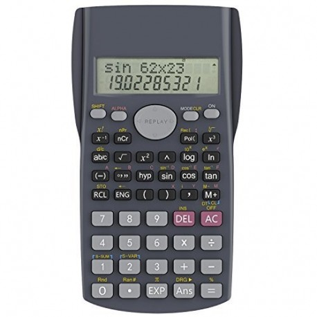 Helect H-1002- Calculadora Científica, 2 Líneas Muestran, Gris