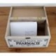 Khevga - Caja con tapa de madera y decoración con motivos de farmacia