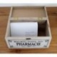 Khevga - Caja con tapa de madera y decoración con motivos de farmacia