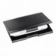 Sigel VZ134 - Porta-tarjetas de visita, superficie metálica rayada, para 12 tarjetas, 91 x 56 mm, color negro