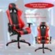 HOMCOM Gaming Silla de Oficina Bucket Reclinable Elevable Giratoria Silla Gamer de PC Ejecutiva Deportiva Acolchada Cuero PU 