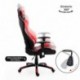 HOMCOM Gaming Silla de Oficina Bucket Reclinable Elevable Giratoria Silla Gamer de PC Ejecutiva Deportiva Acolchada Cuero PU 