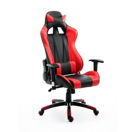 HOMCOM Gaming Silla de Oficina Bucket Reclinable Elevable Giratoria Silla Gamer de PC Ejecutiva Deportiva Acolchada Cuero PU 