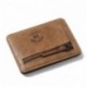 Teemzone Monedero Tarjetero de Piel Hombre Pequeño Cartera de Cremallera Monedas Bolsillo Marrón 