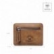 Teemzone Monedero Tarjetero de Piel Hombre Pequeño Cartera de Cremallera Monedas Bolsillo Marrón 