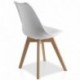 Pack 2 sillas Lucia Blanco, pata madera y asiento acolchado, estilo nórdico