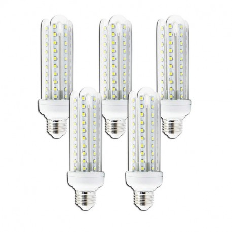 Aigostar - Bombilla LED B5 T3 4U, E27, 15 W equivalente a 120 W, 6400K, 1200 lúmenes, no regulable -Pack de 5