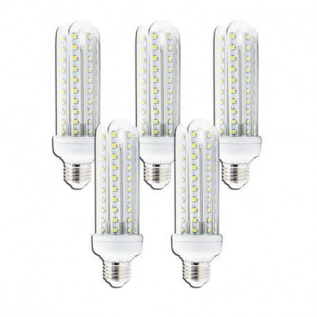 Aigostar - Bombilla LED B5 T3 4U, E27, 15 W equivalente a 120 W, 6400K, 1200 lúmenes, no regulable -Pack de 5