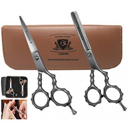 BeautyTrack Profesional Peluquería Tijeras Set - acero inoxidable japonés - Peluquería barber-scissors y baber-thinning tijer