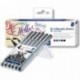 Staedtler 3002 C5 caligrafía doble Marcador con punta de 2 puntas 3.5 mm y 2 mm, 5 unidades, en diferentes colores, Pigment +