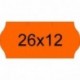 1500 Etiquetas precio color naranja, soporta el congelado para etiquetadoras manuales de una línia medidas 26x12mm 1500 