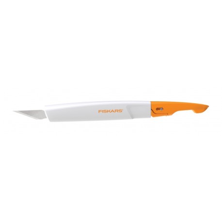 Fiskars Premium Cúter de Precisión de Alta Resolución, Metal y Plástico, Blanco y Naranja, 1.5x1.8x15.5 cm