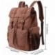 Lifewit 17" Mochila Portátil Lona Mochilas Mujer Hombre Casual Bolsa de Viaje Cuero Vintage Marrón