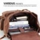 Lifewit 17" Mochila Portátil Lona Mochilas Mujer Hombre Casual Bolsa de Viaje Cuero Vintage Marrón