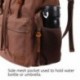 Lifewit 17" Mochila Portátil Lona Mochilas Mujer Hombre Casual Bolsa de Viaje Cuero Vintage Marrón