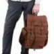 Lifewit 17" Mochila Portátil Lona Mochilas Mujer Hombre Casual Bolsa de Viaje Cuero Vintage Marrón