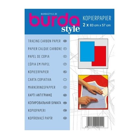 Burda – Papel carbón, color azul y rojo, 2 paquetes