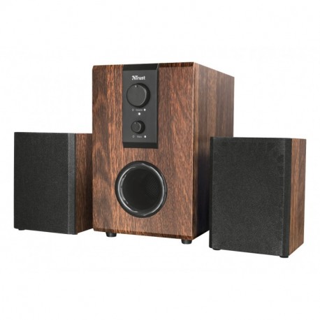 Trust Silva - Set de Altavoces 2.1 DE Madera con subwoofer, 32 W , Color marrón