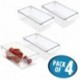 mDesign Cajas organizadoras grandes con asa - cajas plasticas ideales para cocina, en armarios o como caja para nevera - 4 pi