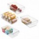 mDesign Cajas organizadoras grandes con asa - cajas plasticas ideales para cocina, en armarios o como caja para nevera - 4 pi