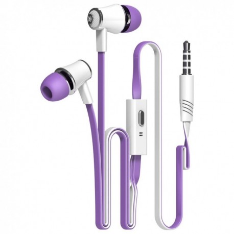 Tefamore Auriculares Estéreo De 3.5mm Con Micrófono En-Oído Para Teléfono Móvil Morado 