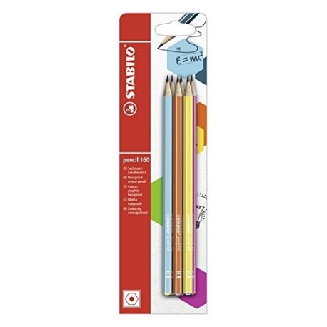 Stabilo 160 HB lápices de grafito – Rotuladores de colores Pack de 6 