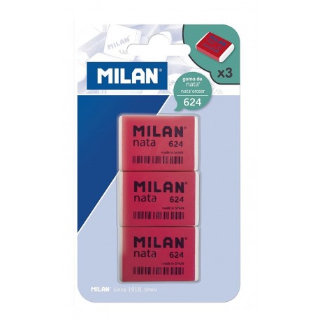 Milan BPM9205 - Pack de 3 gomas de borrar