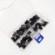 JZK 60 x Mini clips / pinzas metálicas carpeta clips papel con una caja, Negro, 15 mm