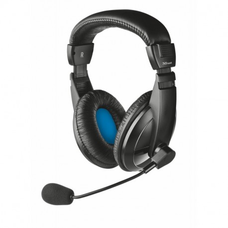 Trust Quasar - Auriculares con micrófono para PC, Color Negro