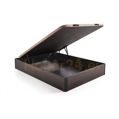 Hogar24.es. Canapé abatible madera gran capacidad con tapa 3D y válvulas de transpiración, incorpora esquineras en madera mac