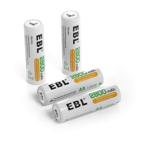 EBL 2800mAh AA de Alta Capacidad Ni-MH Pilas Recargables para los Equipos Domésticos - 4 Piezas