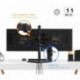 1home - Doble Brazo Soporte de Escritorio para Pantalla Plana LCD LED Monitor Ordenador 13"-27" Protector de TV