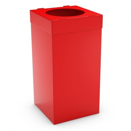 PoubelleDirect - Recolector de desechos, de plástico, cubo de basura para reciclaje, de 80 l, color rojo