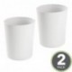 mDesign – Papelera metálica juego de 2 – Cubo de basura moderno para el baño, la oficina o la cocina – Preciosa papelera de