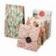 12 bolsas de papel Kraft Bolso del regalo de la galleta con el patrón de flores etiqueta de estilo coreano de embalaje para a