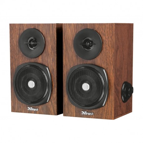 Trust Vigor - Set de Altavoces de Madera 2.0, 24 W, Color marrón