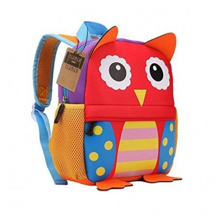 Mochila Teamen para niños con animal. Mochila escolar para niños de 2 a 6 años de edad, búho