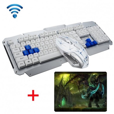 UrChoiceLtd 2017 HK1600 Teclados Inalámbrico Usb eclado De Juego Impermeabilización De Metales 2.4GHz 6 Botones Ratón Del Jue