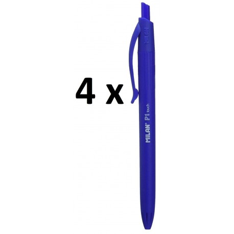 Pack de 4 bolígrafos Milan P1 Touch Azul